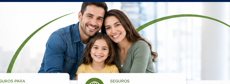 Familia protegida por un plan de seguros